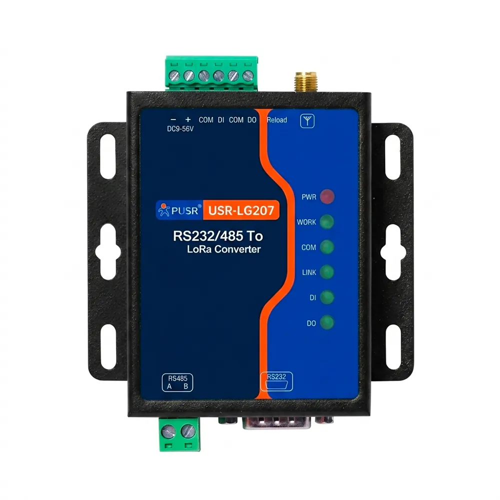 USR-LG207-H-IO1-0 Conversor Lora RS232 RS485 Com IO USR-LG207 Ponto A Ponto - Imagem 1
