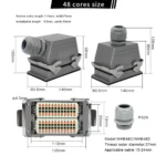 Tomada Industrial Multipolar 48 Pinos + Terra / Completa - Imagem 3