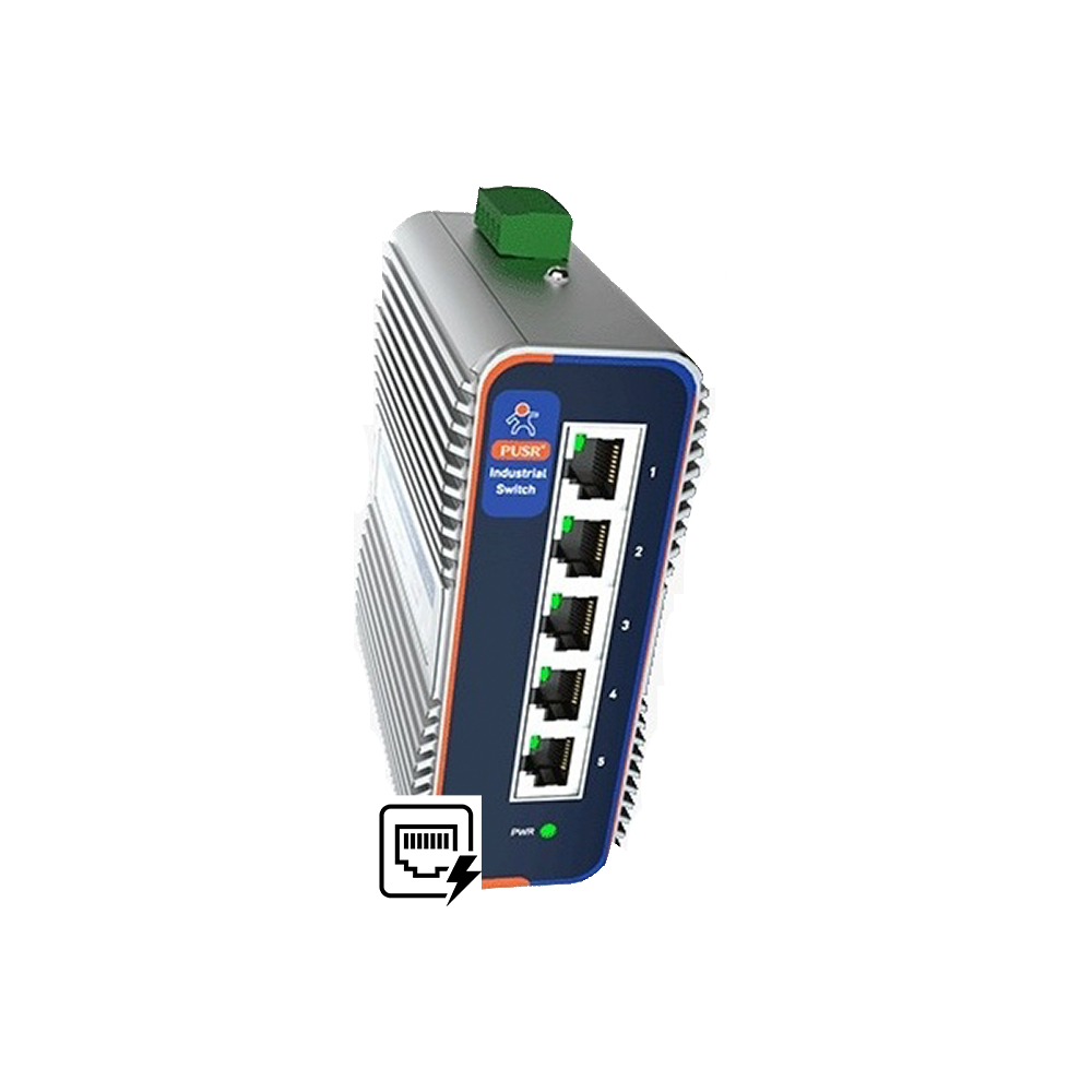 usr-isf100P5-0 Switch Industrial Ethernet Gigabit 5 Portas POE Trilho Din - Imagem 1